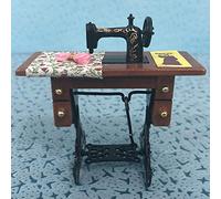Fabater Doll House Sewing Machine, Smooth Surface No Burrs Hand Protection 1:12 Sewing Machine, Miniature with Decorative Display for Doll House Room Decoration