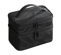 Fabater Double Layer Cosmetic Bag, 8.7 X 5.5 X .9 Inch, PVC, Mesh Window | Makeup Organizer Pouch with Sturdy Handle, Transparent View, 150g Lightweight, for Travel Office Gym School Camping