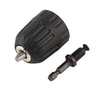 Fabater Drill Chuck, Keyless Design Compact Portable Keyless Chuck, Adapter with Hexagonal Expansion and 1/4 Inch Adapter for Drill Bits 0.8mm to 10mm