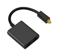 Fabater Dual Port Toslink Digital Optical Audio Splitter 1 in 2 Out Adapter Cable, SPDIF Optical Audio Cable for TV CD Player DVD A/V Receiver, White 15cm (Black)