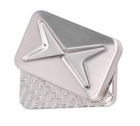 Fabater Durable Alloy Finger Toy with Sliding Card Compartment for Waiting in Line or Breaking Bad Habits (Silver)