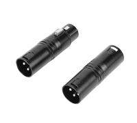 Fabater Durable Zinc Alloy XLR Male to Male Coupler Connector for Power Amplifier Digital Multiplex512 Devices, 2 Pack