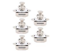 Fabater Elegant Cupboard Door Knob Latch Lock Zinc Alloy Cabinet Push Button for RV, Motorhome, 5 Pack (Pearl Ni Color)