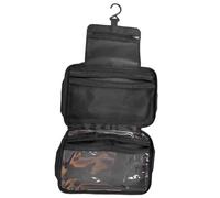 Fabater Fabater Travel Toiletry Bag, Oxford Cloth Hanging Large Capacity Makeup Bag, Cosmetic Travel Organizer with 3 Section Foldable Design for Women Makeup Cosmetics (Black) (Black)