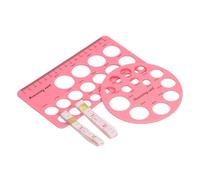 Fabater Flange Measurement Tool, Nipple Ruler Set, Silicone, 10mm to 30mm | Breast Pump Sizing Guide, Soft Elastic Silicone, 21 Measurement Holes, Round and Rectangle Sticks, for New Mothers
