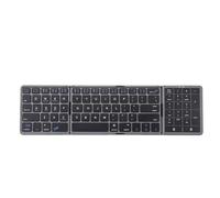 Fabater Foldable Bluetooth Keyboard with Touchpad, Portable Tri Folding Full Size Keys, Portable Wireless Keyboard Connect Up to 3 Devices for Android Wins IOS Tablet (Grey)