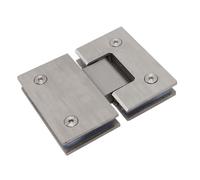 Fabater Frameless Glass Shower Door Hinge 180 Degrees Mental Service Bathroom Door Hinge for 8 Mm 12 Mm Thick Glass Rustproof Stainless Steel Construction Soft Closure for Modern Residential Culture