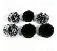 Fabater Furry Windscreen & Foam Cover Set for Lavalier Lapel Microphone, Muff Windshield Windjammer Deadcat, Wind Muff & Dead Cat Set for Mini Clip-On Lav MIC, 6 Pack (0.5cm)