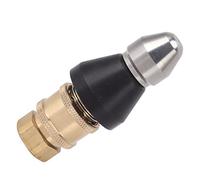 Fabater G1/4 Sewer Pipe Cleaning Nozzle Stainless Steel Durable Pressure Sewer Jetter Nozzle with G3/8 Adapter, Drain Jetter for Clean Water Sprinkler