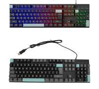 Fabater GK80 Mechanical Gaming Keyboard, RGB Backlit USB Wired Gaming Keyboard, Metal Panel with Large Letter Design for Game and Office, Laptop Desktop Computer PC (Black)