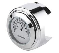 Fabater Handlebar Thermometer, Weatherproof Shockproof Aluminum Alloy Dial, Motorcycle Temp Gauge, Motorbike Accessory with Wrench for 1in 7/8in Handlebar (White)