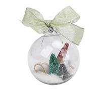 Fabater Hanging Snow Globe Christmas Decoration with Sewing Scene, Fade-Resistant Plastic Snow Globe for Festive Interior Decoration, Versatile Hanging for a Festive Atmosphere (B)