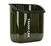 Fabater Hanging Trash Can, Curved Wide Mouth Design 29cm Opening Space Saving Under Counter Small Waste Bin with Press Ring, for Kitchen Bathroom RV Laundry (OD Green)