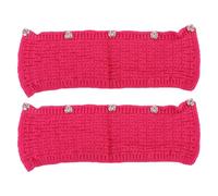 Fabater Headphone Headband Cover, 2 Pack Headset Protector for ATH M50X M40X QC35 WF1000XM4 XM5 MDR7506 HD598 Cloud, Washable Headband Knitted Fabric with Snap Fastener (Rose Red)