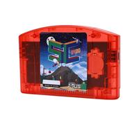 Fabater High Compatibility Game Cartridge Fit for N64 Console Auto Save Backup Retro Gaming 16GB Memory (Red Transparent)