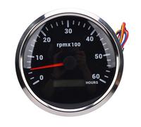 Fabater High Shelf Life 6000 Rpm Speed Meters with 7 Color Backlight - Suitable for Truck Boat Car Cars RV (Black Dial Silver Bezel CXA007)