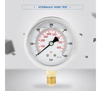 Fabater Hydraulic Hose Test Point Coupling M16*2-BSP1/4 0~600BAR 8500PSI Gauge Kit Hose Pressure Test, Heat Resistant Resistant UV, Smooth Inner Wall Low