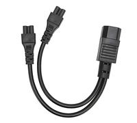Fabater IEC320 C14 to Dual Splitter Power Cord, 10A 32cm Short Power Plug Cord for Laptop Adapter, Printer, Monitor, Premium PVC Flame Retardant Material