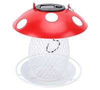 Fabater Iron Mushroom Bird Feeder for Balcony, Charming Hanging Bird Feeder for Watching, Easy to Use