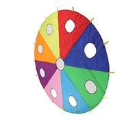Fabater Kids Umbrella Parachute Play Set 9 Holes Round Shape Inflatable Stick Mole Pounding Game, Outdoor Parachute Game for Group Activities, Kindergarten Parent Child for 15-25