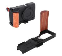 Fabater L Shape Handgrip, Wooden Camera Hand Grip Fit for Arca Plate, Aluminum L Bracket for Ricoh GR4 Camera, Anti Slip Pad, Compatible with Tripods and Stabilizers (Black)