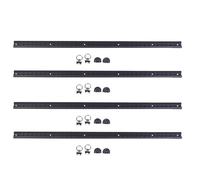 Fabater L Track Tie Down System, Includes 4 Pack 3.2ft Aluminum L Track and 8 O Ring Fittings, Trailer Tie Down System for Enclosed Trailer, Trucks Beds, Trailer, Pickup, ATVs (Black)