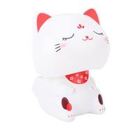 Fabater Lucky Cat Solar Powered Car Ornament, Brings Good Luck and Wealth to the Road, Exquisite Craftsmanship, Plastic Material, 6X9Cm, Great for Friends (Squint Eyes)