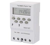 Fabater Microcomputer Time Control Switch KG316T Automatic Programmable Digital Timer Switch, 16 On/Off Settings Daily, High Accuracy Daily Error <1s, Long-Life Silicone Button,