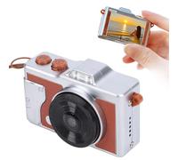 Fabater Mini Keychain Digital Camera, 4K 48MP Vintage Compact Micro Camera with 1.47 Inch LCD Screen and Flash Light, Anti Shake Mini Retro Cameras for Travel (Brown)