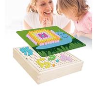Fabater Mushrooms Wooden Board Game, Insert Puzzle Mushrooms Wooden Board Toy Cultivate Imagination Child Safe for Daily Life (Garden)