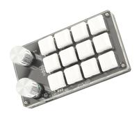 Fabater One Handed Macro Mechanical Keyboard, 12 Key Programmable Keypad with Knob, Multifunction DIY Mini Gaming Keypad, Portable Macro Pad for Office Music Media (Black White)