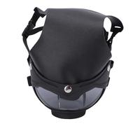 Fabater Pet Sunglasses Breathable Soft Hat Windproof Dog Glasses Head Protection for Sunny Days, Dog Goggles for Outdoor Activities (Black Frame Gray Lens)