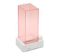 Fabater Pink Automatic Cotton Pad Holder, PC Transparent Cotton Pad Dispenser Box with Nonslip Bottom, Easy Take Out Organizer for Bathroom Bedroom