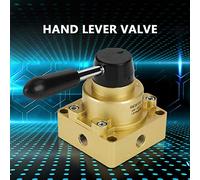 Fabater Pneumatic Hand Lever Valve 3 Position 4 Ways 1/4" Port PT Thread Air Control Valve, 1.5-8kgf/cm² Hand Operated Pneumatic, Aluminum Mechanical with Plastic Lever for