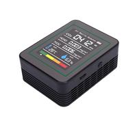 Fabater Portable 5-in-1 Hcho Tvoc-CO2 Detector with HD Color Screen for Home Office Vehicle, Long Battery Recording Calculation Monitor for Bedroom Children's Room, Absdetektor (MT05 Black)