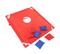 Fabater Portable Plastic Beach Cornhole Game for Throwing Training and Safe Play, Ideal for Camping and Travel, Improves Coordination and Interaction Among Children (Red)