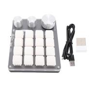 Fabater Programmable Macro Pad, 16 Keys Custom Keypad Wireless with 3 Knobs, One Handed Programmable Mechanical Keyboard, RGB Backlit Keypad for Working and Gaming for WINs & OS X (White)