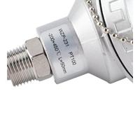 Fabater PT100 Temperature Sensor Probe 1/2" NPT Thread Resistance Temperature Detector Stainless Steel Thermocouple Terminal Head for Controller -200~450℃ 8mm (Protection tube 50mm)