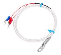 Fabater PT100 Temperature Sensor Probe 6mm Round Hole Patch Type Stainless Steel Thermistor -50~300℃ Three Wire System for Power Plant Sewage Treatment Plant (#5)
