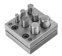 Fabater Punch Die Disc, Alloy Steel Precision Machining Heat Treated, Jewelry Tools Punch Disc Set with 7 Sizes Base for Metal Cutting Arc Forming Jewelry Making Repair Workers Portable