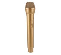 Fabater Realistic Microphone Prop Lightweight Simulated Handheld Mic for Cosplay and Performance Training Made of Safe ABS - 1 Unit (Gold)