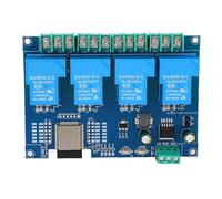 Fabater Relay Module, 4 Channel 30A Relays for AC DC 30V Dual Power Supply DC7 28V or 5V WiFi Bluetooth Relay Module, Development Board with Onboard Programmable Buttons and LEDs