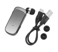 Fabater Retractable Wireless Headphones Bluetooth 5.2 Clip On Earphone, Comfortable Single Earpiece Headset for Sports Driving, LED Battery Display, 20H Playtime (Black)