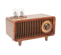 Fabater Retro Bluetooth Speaker, Bluetooth 5.0 Low Latency Stereo Vintage Speaker, Wireless Classic with LED Light Memory Card Support for PC Laptop Home (Wood Color)