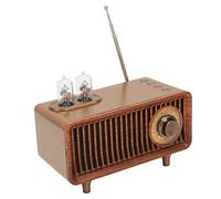 Fabater Retro Bluetooth Speaker with Vacuum Tube, Vintage Wireless Speaker for PC, Portable Radio with LED Ambient Lights, Supports Memory Card U Disk AUX Output, Bluetooth 5.0 (Wood Color)