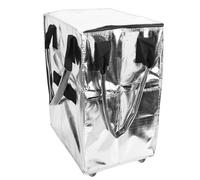 Fabater Reusable Grocery Bag on Wheels, Foldable Rolling Tote Bag, Shopping Trolley with Zipper Cover and Handle, Shopping Carts for Trips, Laundry, Camping, Moving (Silver)