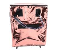 Fabater Reusable Grocery Bag on Wheels, Foldable Rolling Tote Bag, Shopping Trolley with Zipper Cover and Handle, Shopping Carts for Trips, Laundry, Camping, Moving (Rose Gold)