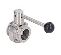 Fabater Sanitary Clamp Valve 304 Stainless Steel with Silicone Washer, Quick Clamp Connection for Pipe Control, Rust Proof Hand Operated Valve PN1.6 150℃ (51mm / 2in Pipe OD)