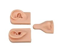 Fabater Silicone Piercing Practice Model, Nose Ears Model for Piercing Suture Practice, Reusable Teaching Aids (Medium Skin Color)