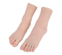 Fabater Silicone Simulation Foot Model for Nail Art Practice, Flexible Mannequin Feet with Joint Positioning, Soft Touch Massage Technique Display for Photography Manicure
